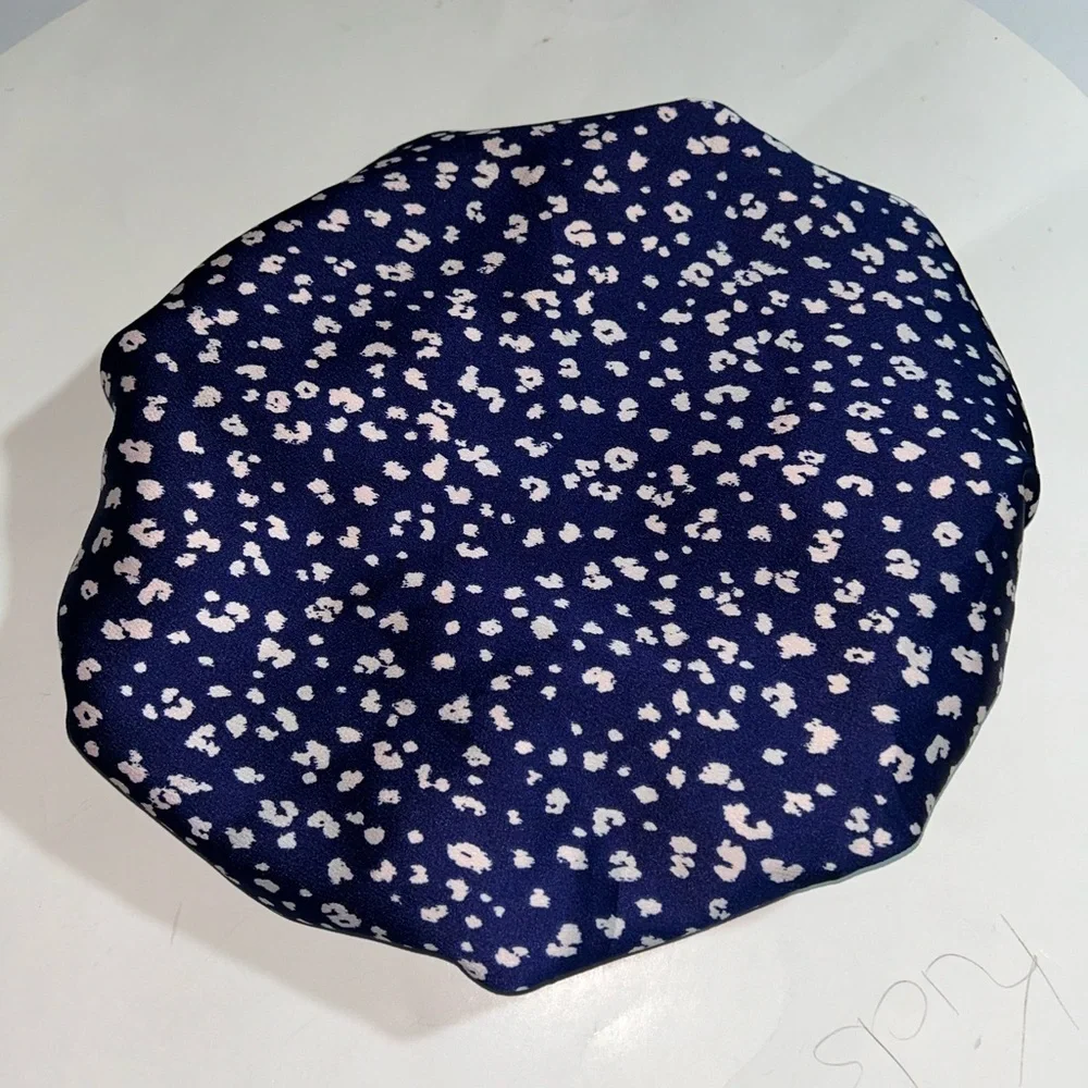 Orange Satin lined Hair Bonnet with Floral exterior - Picture 3 of 3